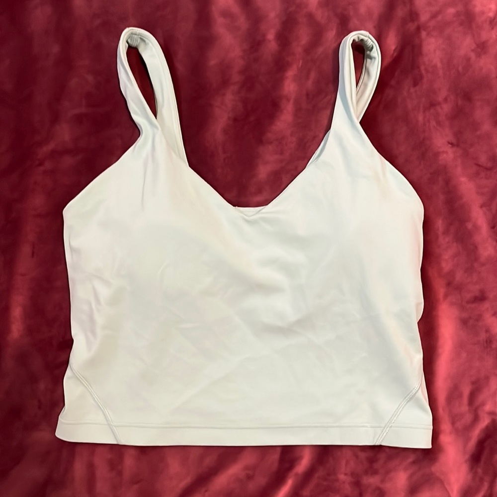 Lululemon wundermost ultra soft nulu scoop neck cropped tank in mint green